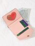 Two Tone Snap Button Flap Small Wallet
