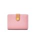 Geometric Embossed Snap Button Small Wallet