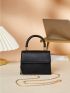 Mini Snakeskin Embossed Flap Chain Square Bag