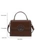 Studded Decor Flap Square Bag