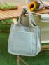 Snap Button Double Handle Square Bag