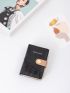 Crocodile Embossed Letter Detail Small Wallet