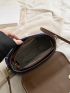 Contrast Binding Chain Flap Square Bag