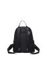 Quilted Pattern Pocket Front Backpack With Purse