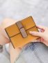 Litchi Embossed Flap Small Wallet