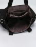 Letter Graphic Shoulder Tote Bag With Square Bag, Best Work Bag For Women