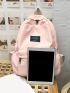 Letter Patch Decor Functional Backpack