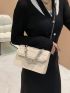 Plaid Embossed Chain Flap Square Bag