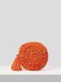VCAY Neon Orange Tassel Decor Crochet Bag