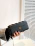 Geometric Embossed Tree Decor Long Wallet