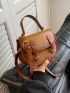 Mini Buckle Decor Flap Saddle Bag