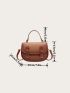 Mini Buckle Decor Flap Saddle Bag