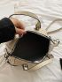 Crocodile Embossed Double Handle Boston Bag