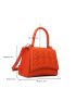 Mini Flap Novelty Bag Clover Embossed Neon Orange