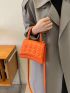 Mini Flap Novelty Bag Clover Embossed Neon Orange