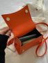 Mini Flap Novelty Bag Clover Embossed Neon Orange