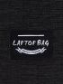 Men Letter Patch Decor Laptop Handbag Briefcase