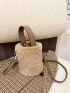 Mini Drawstring Detail Fluffy Bucket Bag