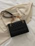 Geometric Embossed Letter Detail Chain Square Bag