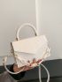 Crocodile Embossed Square Bag Mini Flap