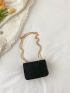 Mini Push Lock Chain Flap Square Bag