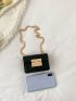 Mini Push Lock Chain Flap Square Bag
