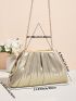 Metallic Chain Ruched Bag