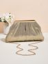 Metallic Chain Ruched Bag