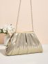 Metallic Chain Ruched Bag