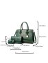 3pcs Crocodile Embossed Shoulder Tote Bag Set, Best Work Bag For Women