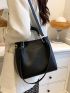 Eyelet Detail Double Handle Satchel Bag
