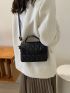 Mini Geometric Embossed Chain Decor Flap Square Bag