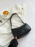 Crocodile Embossed Baguette Bag
