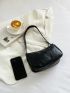 Crocodile Embossed Baguette Bag