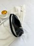 Crocodile Embossed Baguette Bag