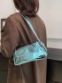 Metallic Flap Baguette Bag