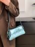 Metallic Flap Baguette Bag
