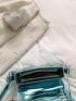 Metallic Flap Baguette Bag