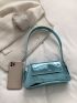 Metallic Flap Baguette Bag