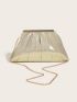 Glitter Metal Decor Ruched Bag