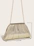 Glitter Metal Decor Ruched Bag