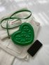 Mini Four-leaf Clover Embossed Heart Design Novelty Bag