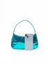 Metallic Crocodile Embossed Baguette Bag