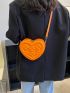 Mini Neon Orange Heart Design Novelty Bag