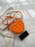 Mini Neon Orange Lucky Clover Embossed Heart Design Novelty Bag