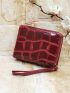 Crocodile Embossed Letter Decor Card Holder