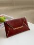 Metal Decor Contrast Binding Square Bag