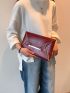 Metal Decor Contrast Binding Square Bag