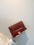 Metal Decor Contrast Binding Square Bag