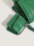 Minimalist Flap Square Bag With Small Pouch